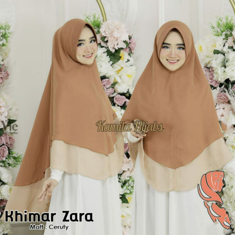 (COD) JUMBO KHIMAR 2 LAYER KOMBINASI Hijab Instan KHIMAR ZARA SYAR'I CERUTY Kerudung jumbo ceruty hi