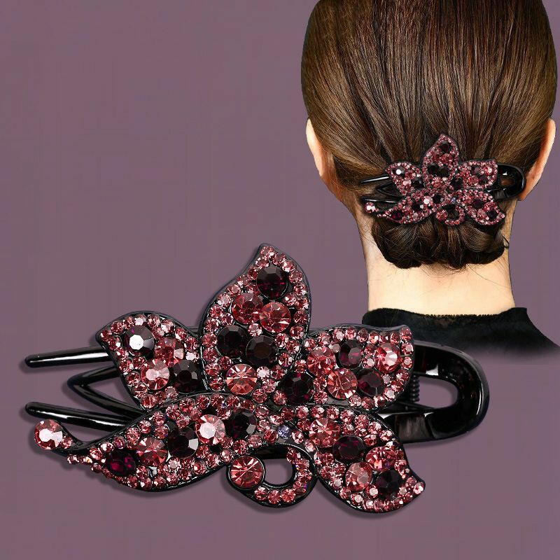 Jepitan bunga korea jepit rambut dewasa - Jepit Rambut Pesta Kristal Sanggul Manik Modern Aksesoris 