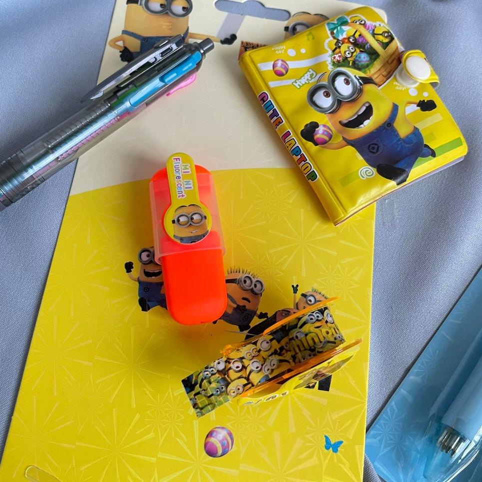 

TRXP5b5A--Ready Paket Alat Tulis 4 IN 1 Karakter Minions Lucu Set Alat Tulis Imut Bisa COD