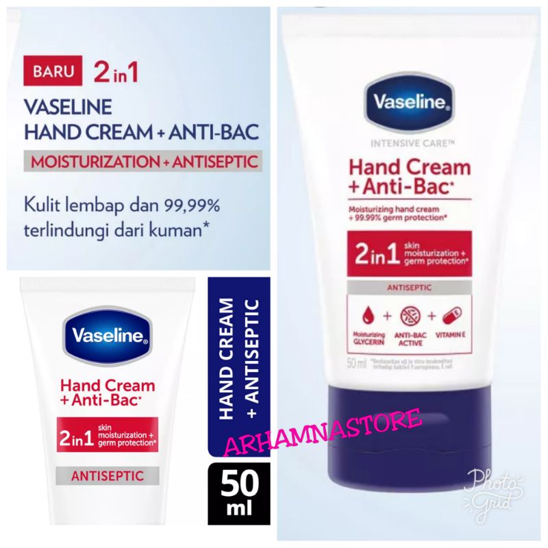 Jual VASELINE Hand Cream Anti Bacterial 50ml | Shopee Indonesia