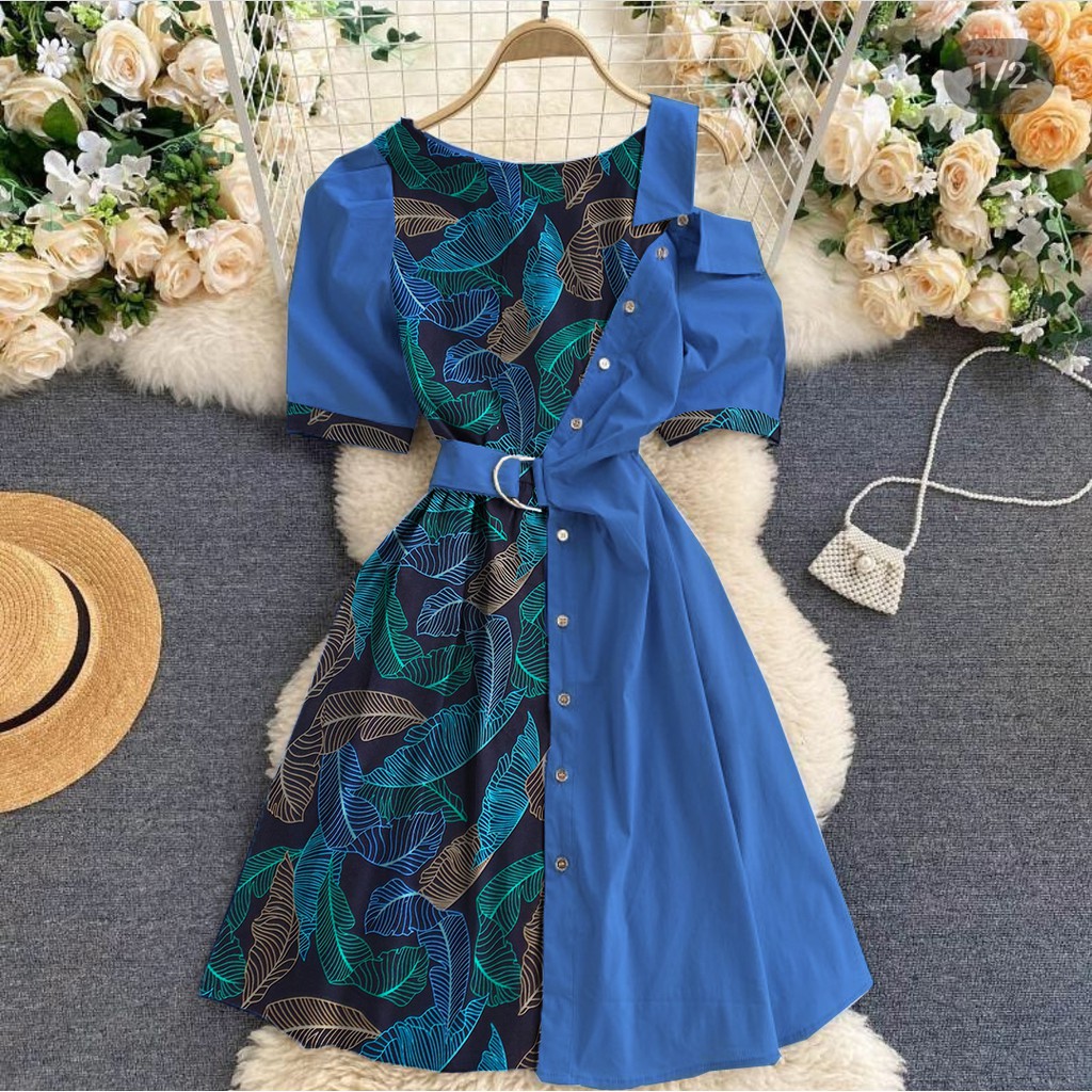 *[MCFK] Dress Beauties / Dress Flower Button Korea / Dress / Dress Casual Wanita / Pakaian Dress Wanita