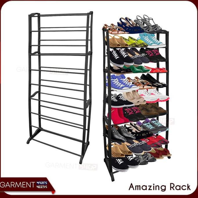 Exclusive Amazing Shoes Rack 10 Tingkat Rak Sepatu Murah Hitam Premium Shopee Indonesia