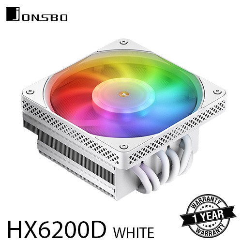 JONSBO HX6200D WHITE ARGB CPU Fan Cooling / HSF Cooler LOW PROFILE