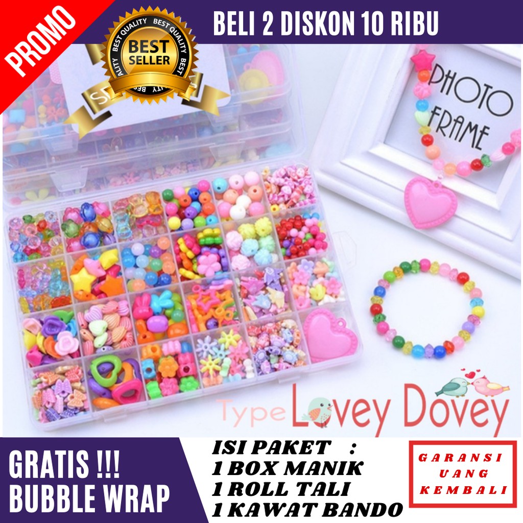 Manikmanik Manik Kristal Manik Mutiara Manik Akrilrik Kristal Edukasi Mainan Anak Gelang Manik Anak