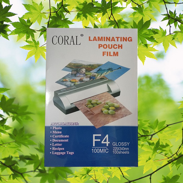 

Plastik Laminating Pouch Film Glosy Clear A4 F4 100mic CORAL