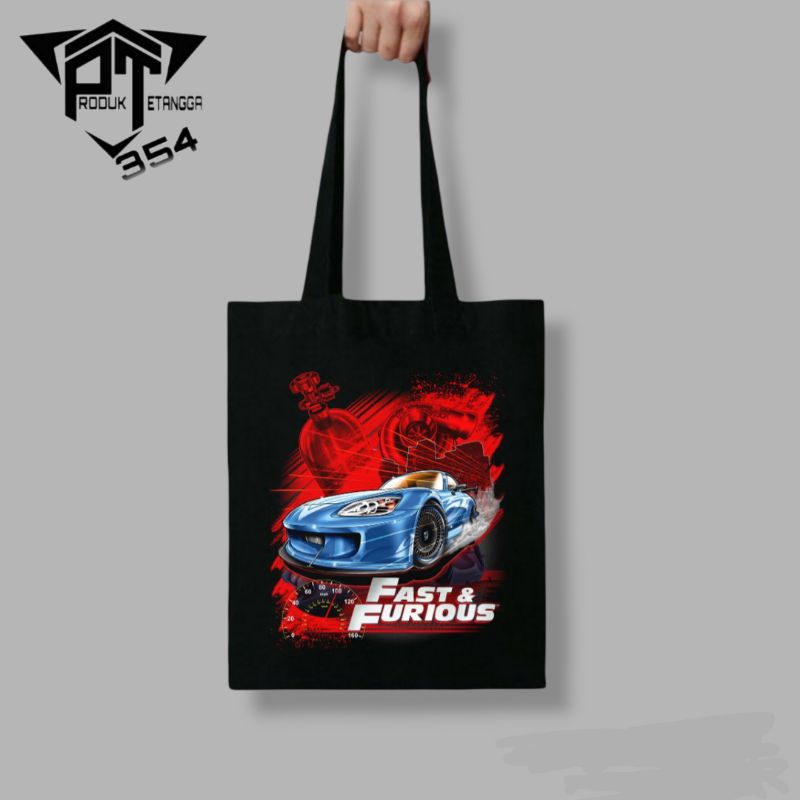 TOTE BAG FAST & FURIOUS - Tas selempang - HITAM PRIA WANITA DEWASA