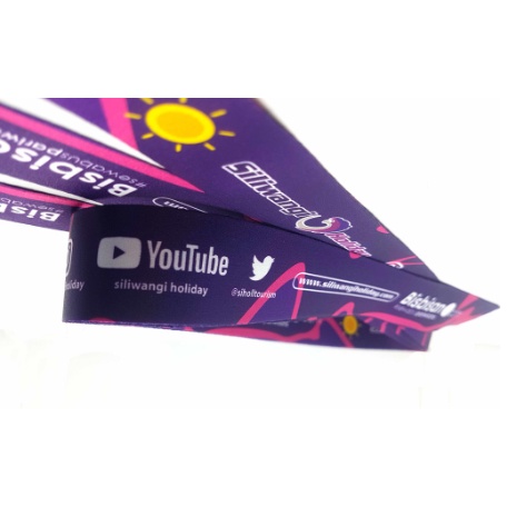 

lanyard card print 3cm bahan pita tisu printing 2 muka tanpa finishing / tali medali