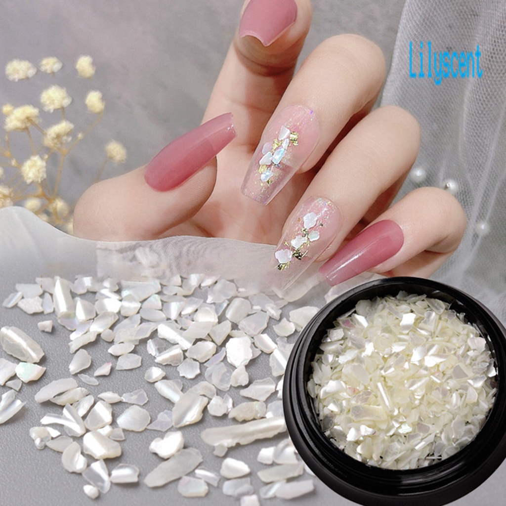 Lily 1 Kotak Kulit Kerang Alami Untuk Dekorasi Nail Art / Manicure / Fotografi