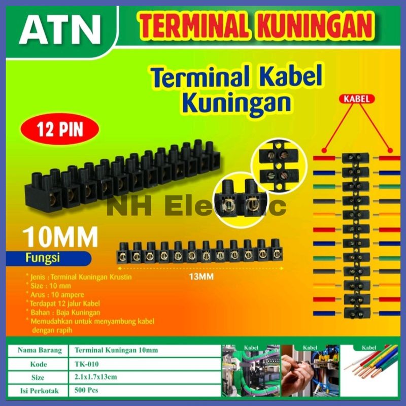 Terminal 10mm - Rustin 10mm - Terminal Kabel 10mm Hitam Atn