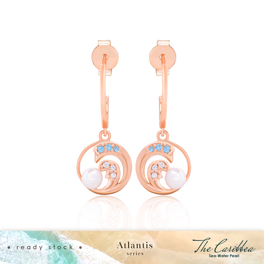 Anting Mutiara Emas The Caribbea - Atlantis Series Wave Earrings