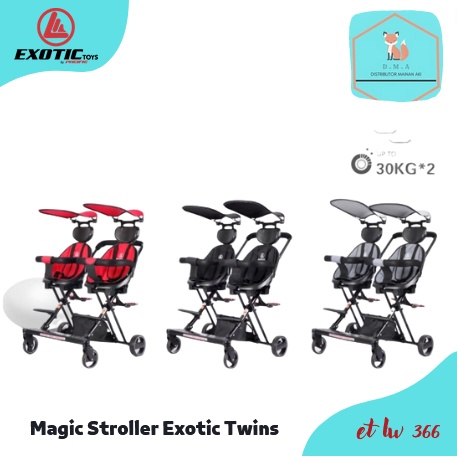 Kursi Dorong Magic Stroller Twins Exotic ET LW 366 Stroller Kembar