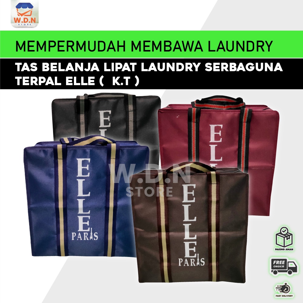 TAS BAHAN TAS LAUNDRY TAS ELLE PARIS kecil Tinggi  Laundry Serbaguna Ukuran 36 x 35 x 20 Cm