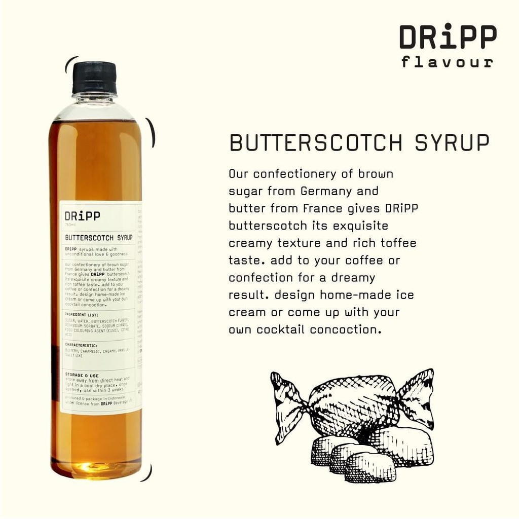 

DRIPP SYRUP Rasa BUTTERSCOTCH