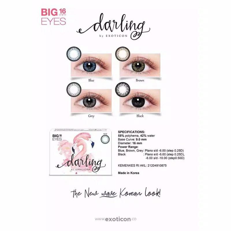 Softlens X2 Darling by Exoticon (NORMAL, MINUS) Free Lenscase