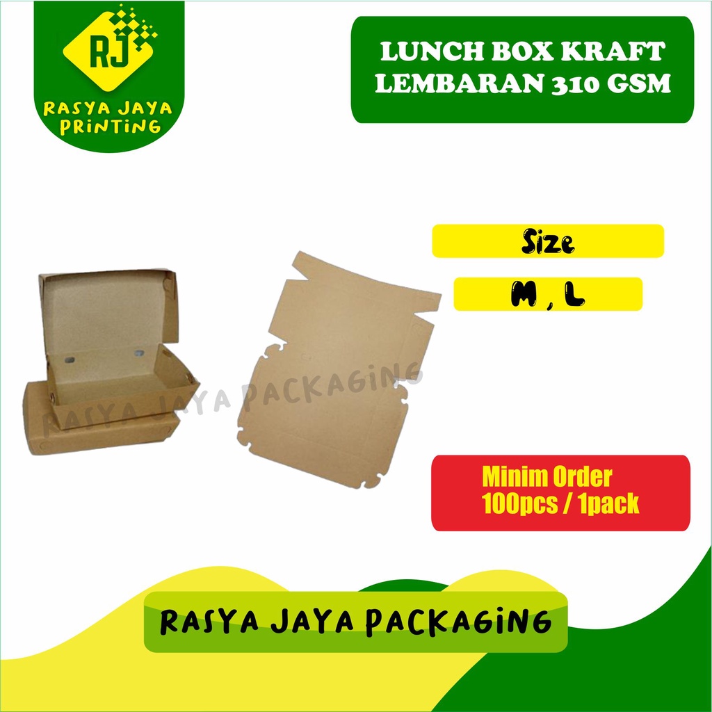 

Lunch Box Kraft Lembaran 310gsm | Kotak Nasi | Box Geprek Kotak makan