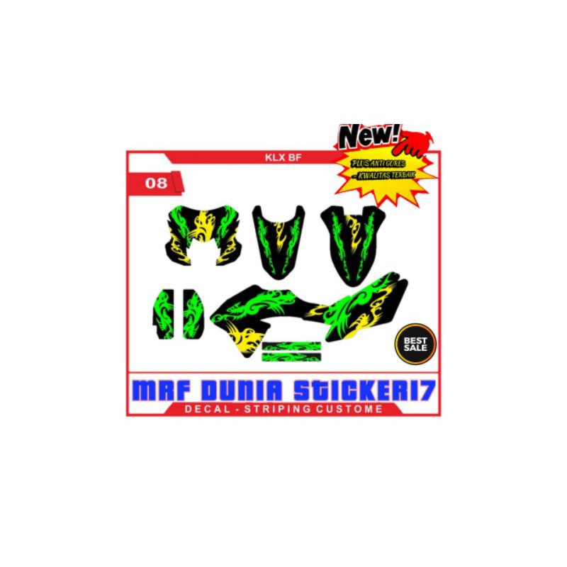 Stiker decal klx bf decal motor klx bf sticker motor decal klx bf motif 08