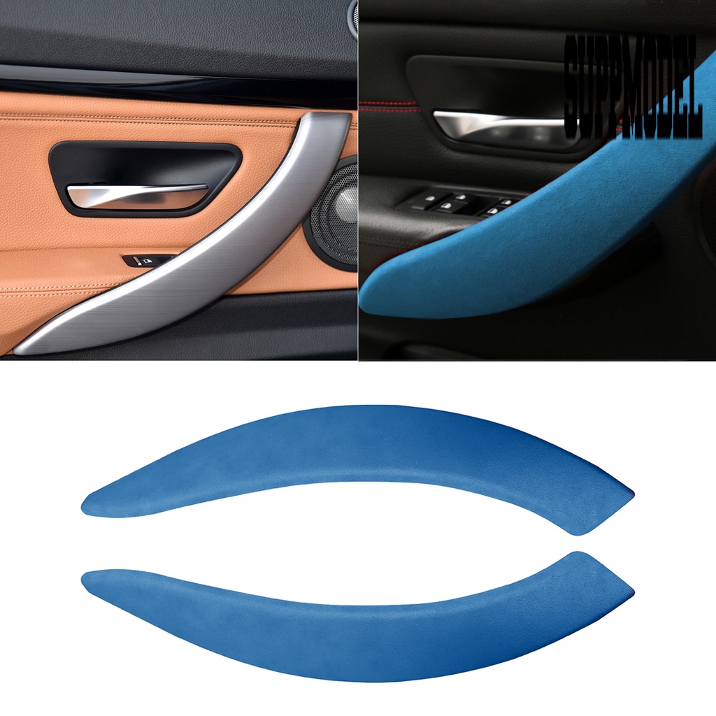 Suppmodelx 2Pcs Stiker Trim Panel Pintu Mobil Bahan Kulit Suede Untuk 3 / 4 / 3GT / 2013-2019