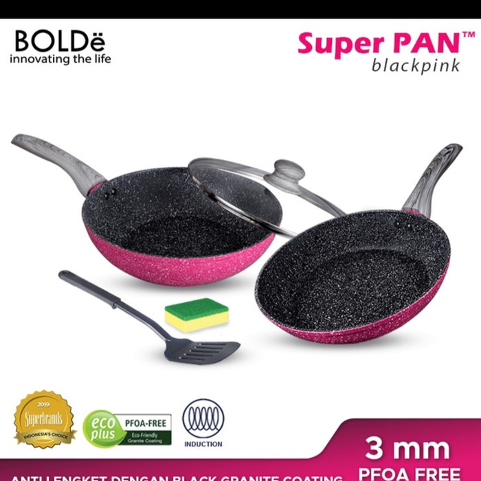 Penggorengan Anti Lengket Untuk Telur Goreng / Bacon WZ598 Bolde Super Pan Panci Set Blackpink Fry