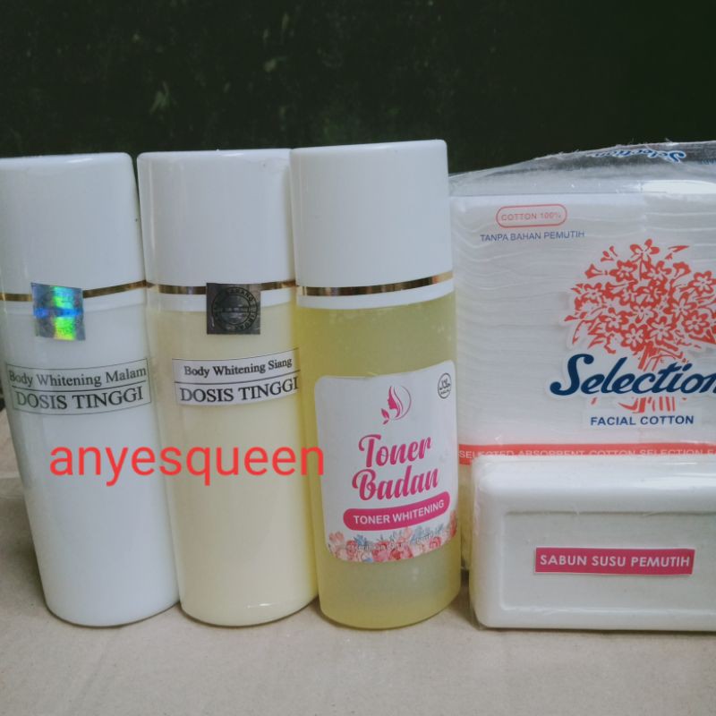HB PEMUTIH BADAN PAKET LENGKAP FREE KAPAS / HB DOSTING /ORIGINAL / FOTO REAL PRODUK