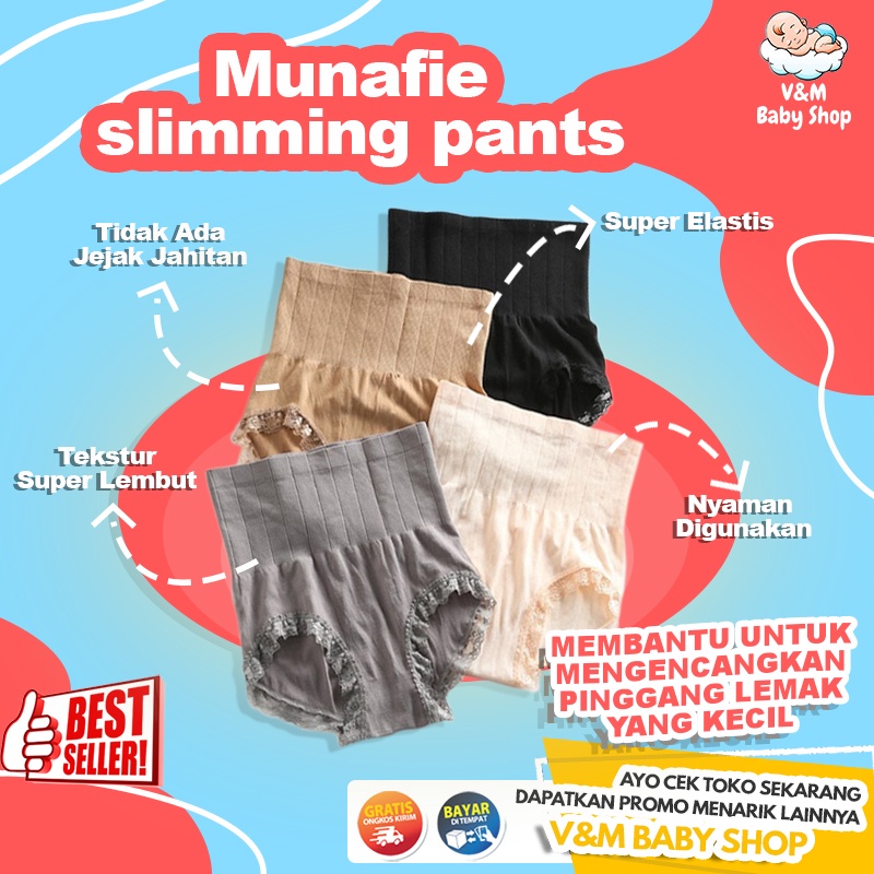 VnM025 | Munafie Slimming Pant Original Celana Korset Wanita Pengecil Perut Import Murah