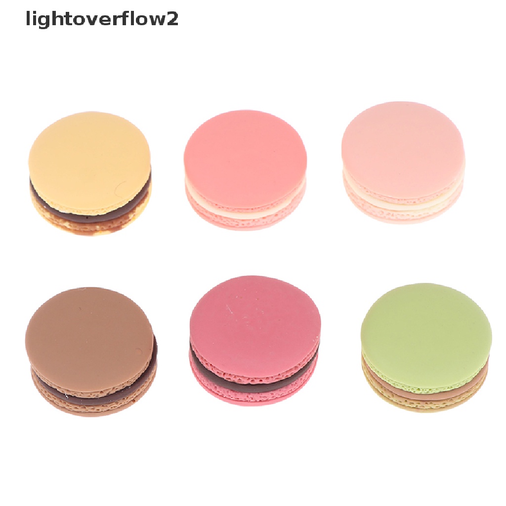 (lightoverflow2) 10pcs / Set Mainan Miniatur Macarons Gaya Perancis Untuk Aksesoris Rumah Boneka 1 / 12