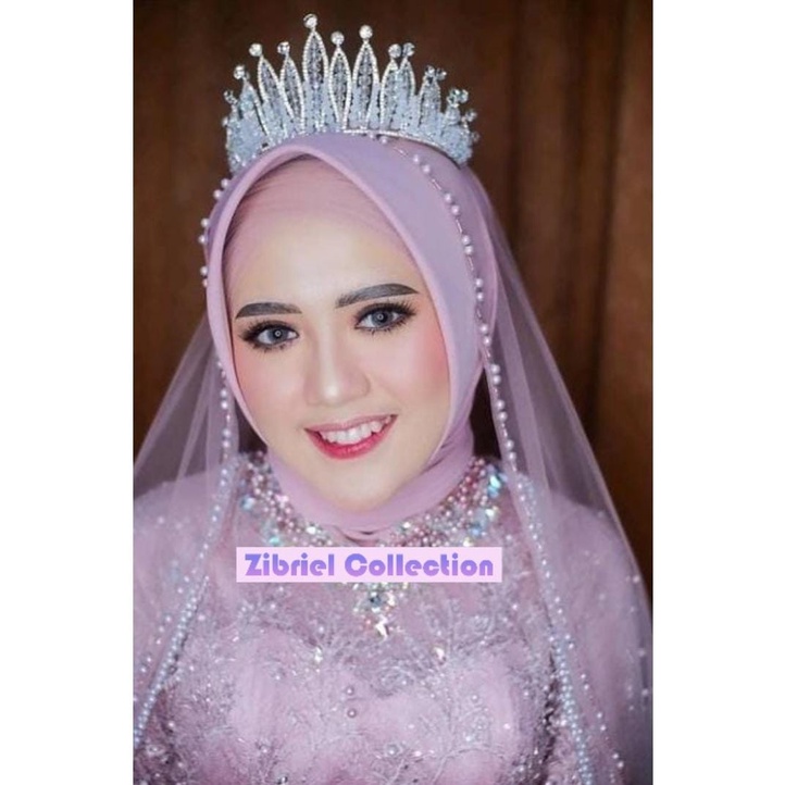 Slayer Pengantin Veile Mutiara Diamond Bambu Tile Gliter Mewah