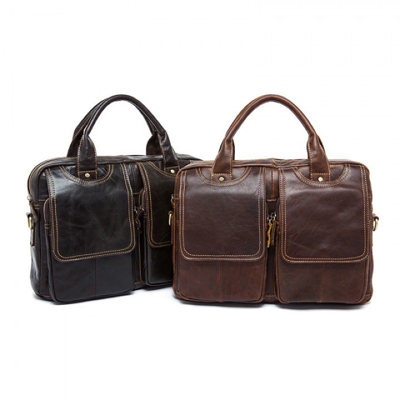 Tas Selempang Kulit Asli Pria / Messenger Bag Kulit Sapi Asli Pria Napoleon