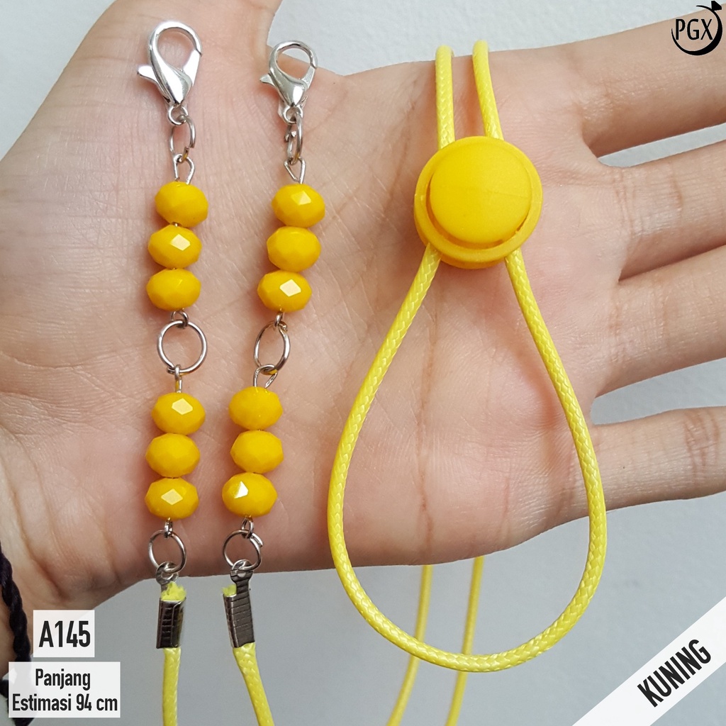 PGX Strap Masker - Kalung Masker - Tali Masker Kristal Doff 6 MM Mewah Berkilau - A145