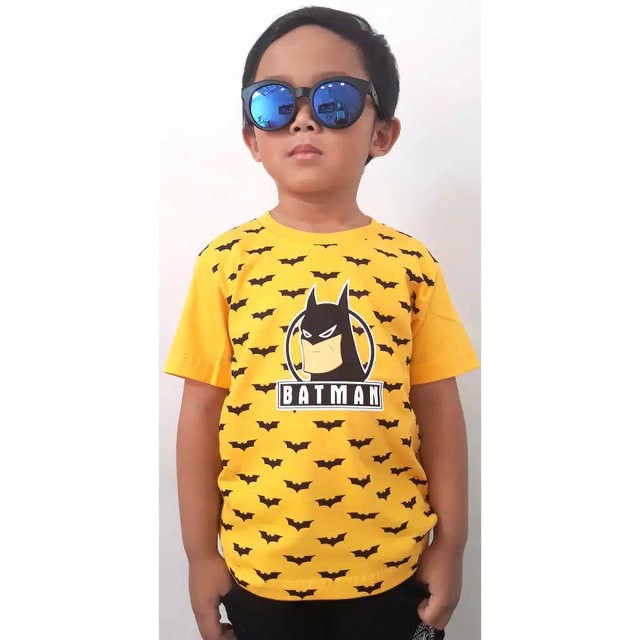 Kaos anak laki - laki motif karakter superhero BATMAN 2- 9 tahun