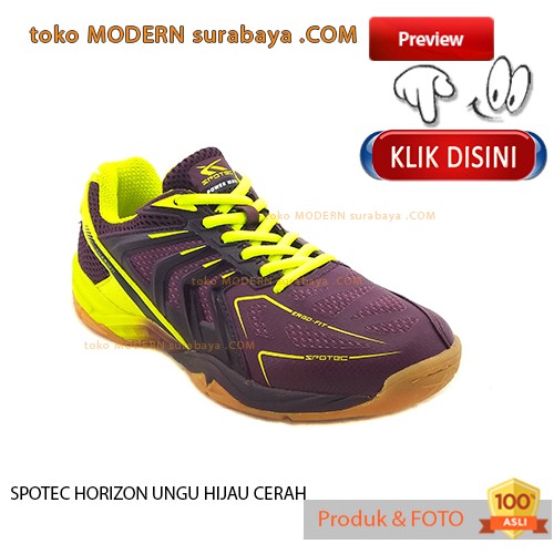 SPOTEC HORIZON UNGU HIJAU CERAH sepatu olahraga badminton kets