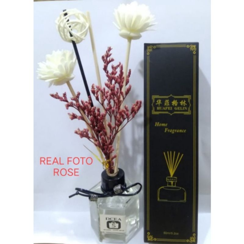 Reed Diffuser Aromatherapy Bunga Difuser Aroma Pengharum Ruangan Pewangi Oil Reed Difuser REED DIFFUSER LOVER'S GRASS REED DIFFUSER REFILL REED DIFFUSER HAMPERS PENGHARUM RUANG AROMATERAPI-AROMA WEN_ROSE