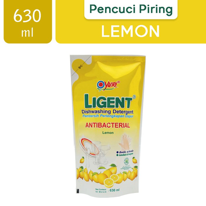 SABUN CUCI PIRING LIGENT YURI REFILL ISI ULANG 630 ML DISHWASHING DETERGENT ANTI BAKTERI