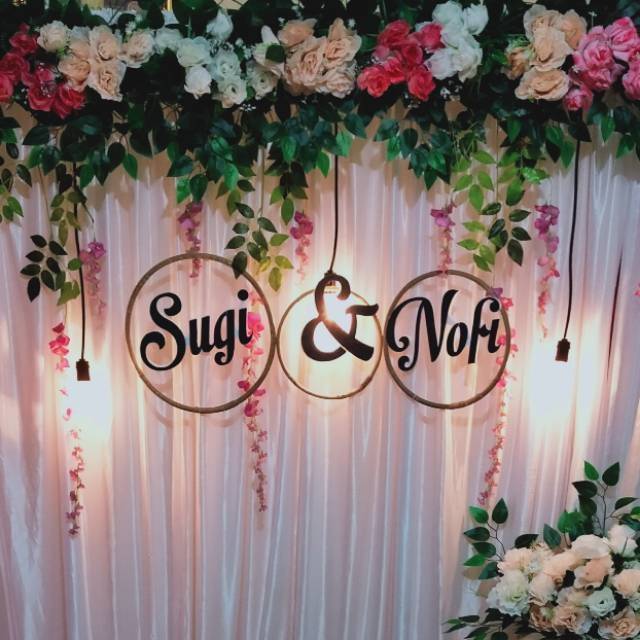 Custom Nama Engagement Dekorasi Lamaran Pengantin Gabus Styrefoam Backdrop Shopee Indonesia