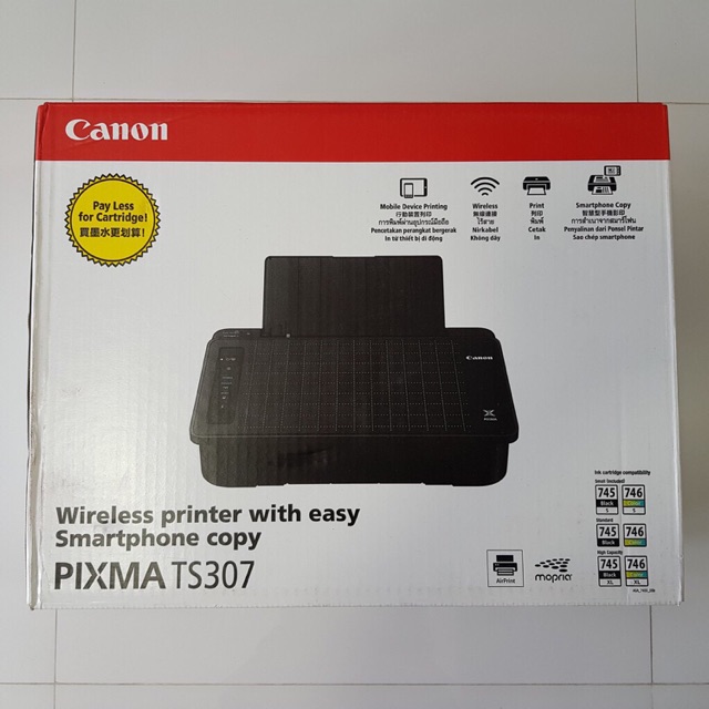 PRINTER WIRELESS Canon PIXMA TS307 Include cartridge RESMI original
