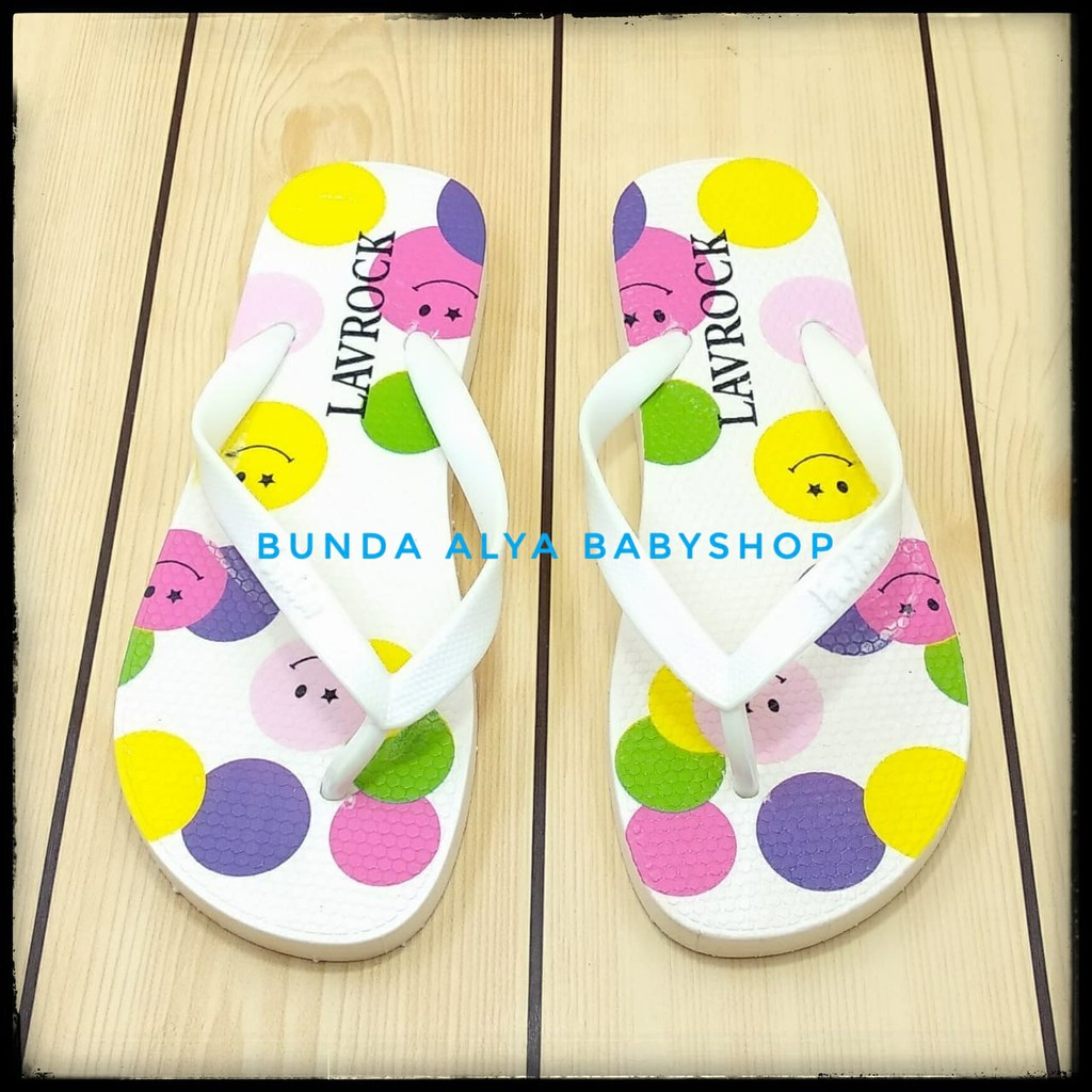 Sendal Jepit Wanita IMPORT Karet PUTIH Size 36 - 40  - Sandal Jepit Cewek Anti Licin SMILE Empuk NYaman Di Kaki