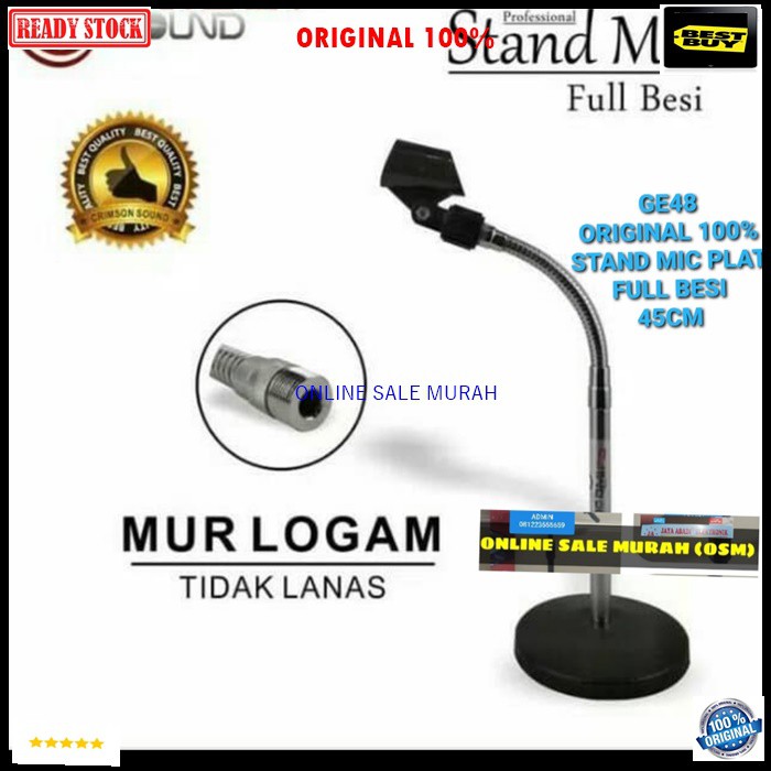 G48 Original 100% stand mic meja full besi holder mik table standing microphone mimbar podium mik penyangga mikrophone tiang pegangan Fleksible flexsible karaoke musik DJ G48   Bisa segala jenis MICROPHONE JAMINAN ANTI JATUH FULL BESI  Dapet holder Tinggi