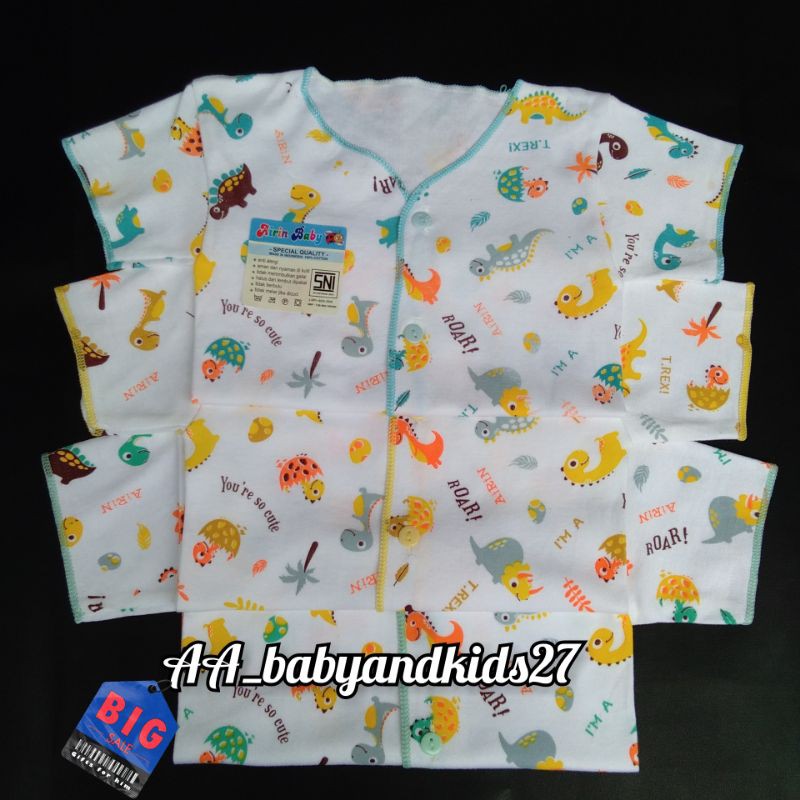 3 PC Airin Baju Bayi Lengan Pendek Full Print SNI Motif Random