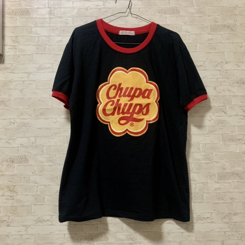 Kaos Hitam CHUPA CHUPS Ringer Tee Preloved Murah