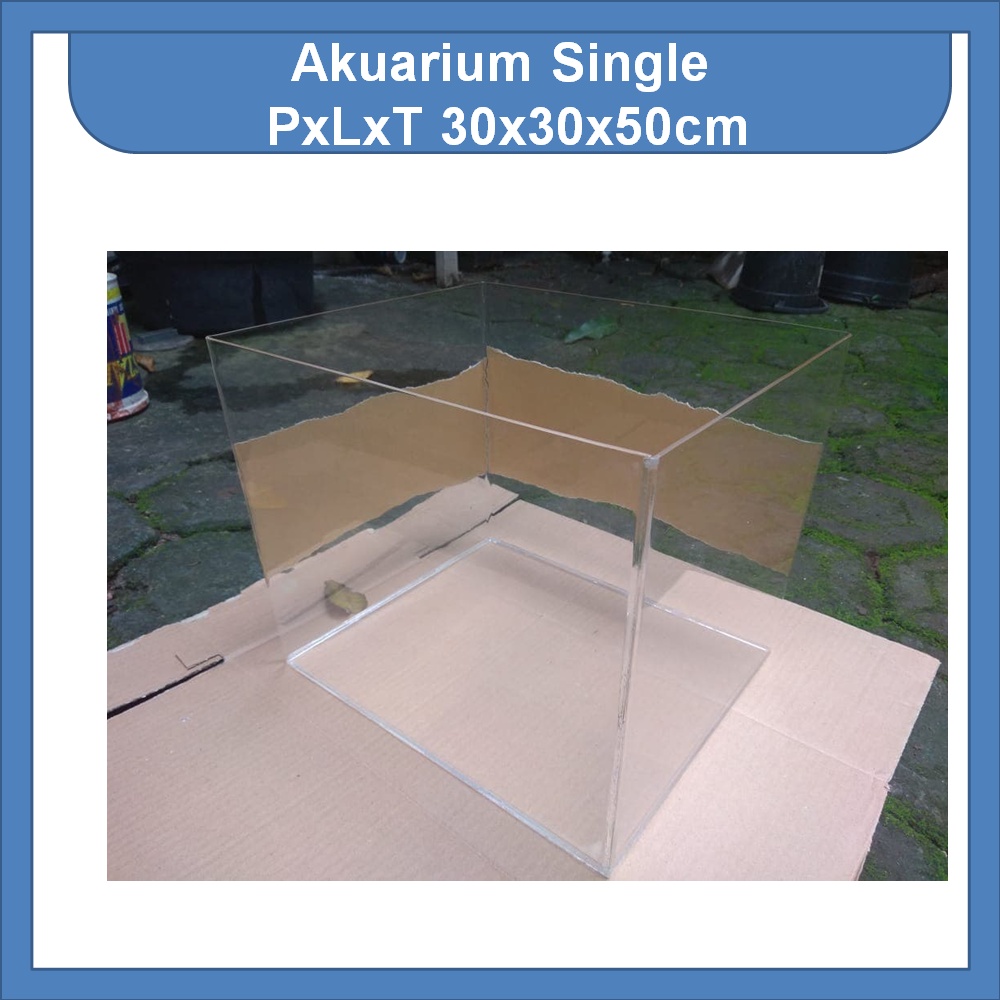Akuarium Single Akrilik PxLxT 30x30x50cm