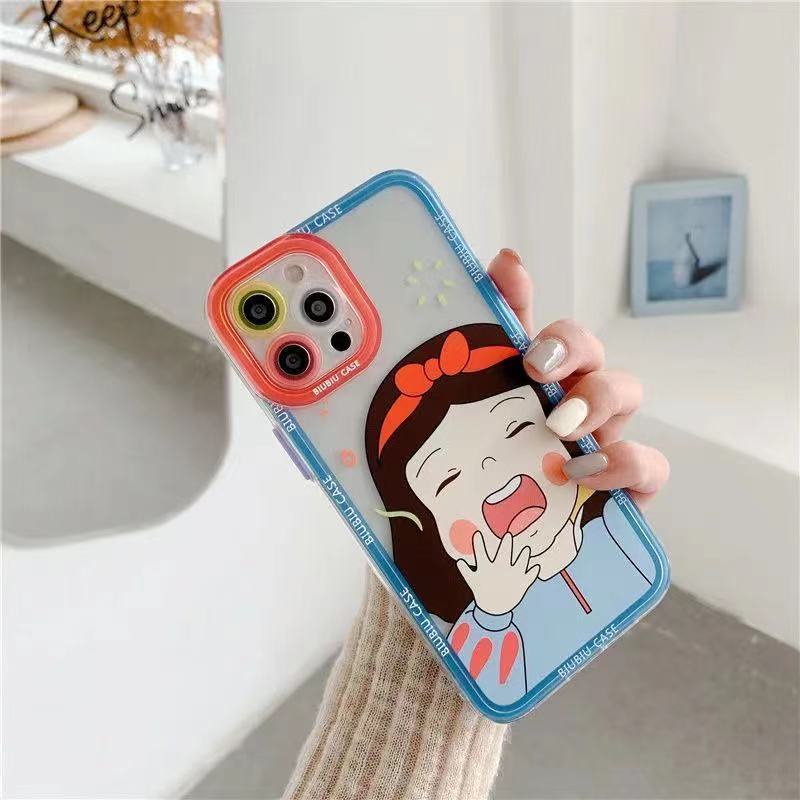 Case Bening Tahan Banting Desain Gadis Untuk Iphone 14 13 12 11 Pro X XR XS Max 6 6s 7 8 Plus Mini