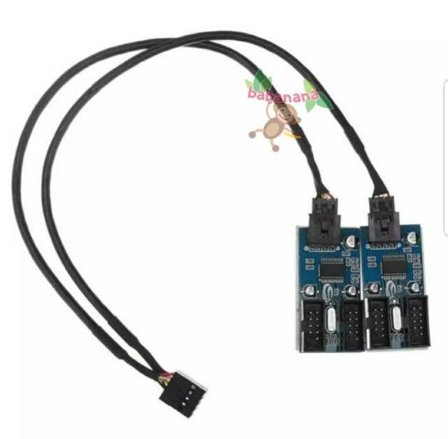 Kabel USB Motherboard 9 pin Splitter 1 to 4 cabang front panel hub