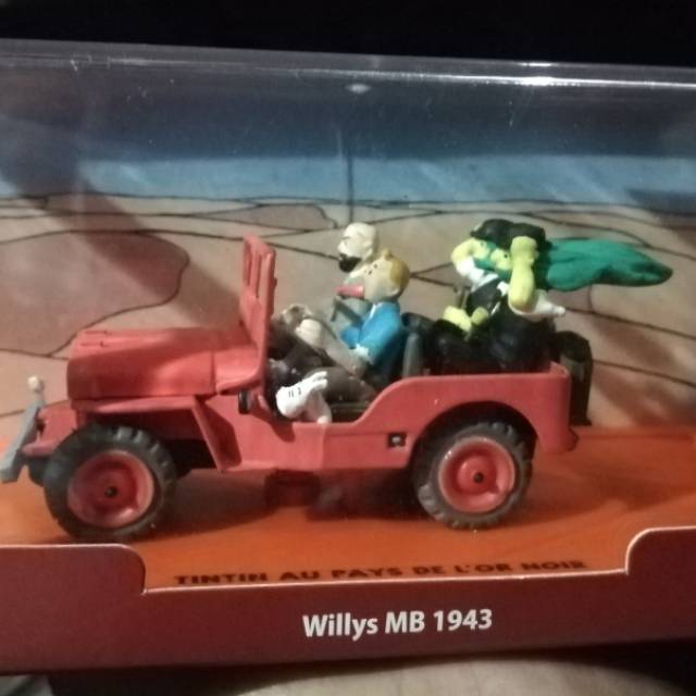 Diecast miniatur tintin  jeep willys