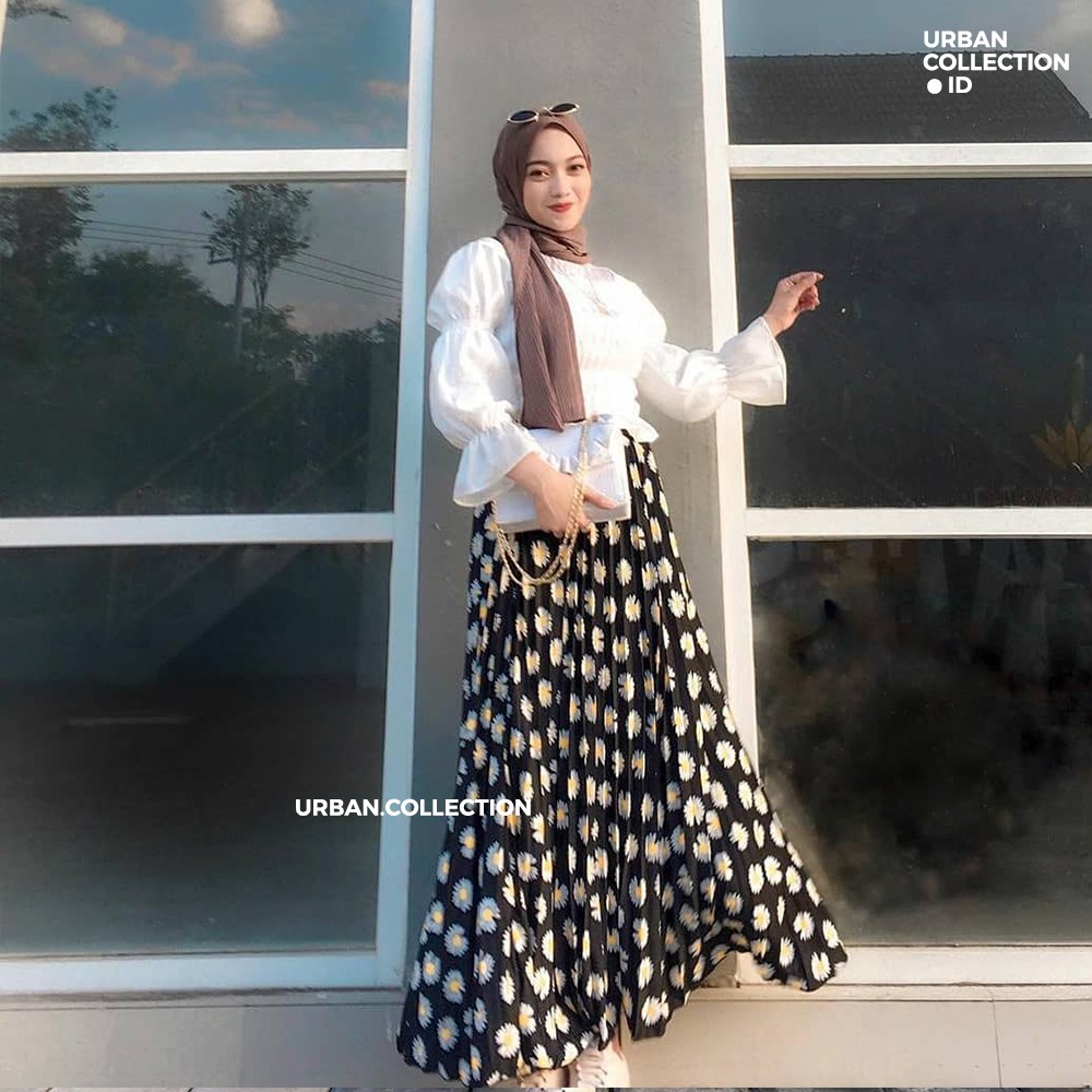 ROK PLISKET DAISY / ROK DAISY/BUNGA / SHIFON PREMIUM / SUNCREEPE / GRADE A