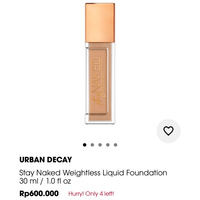 URBAN DECAY STAY NAKED WEIGHTLESS LIQUID FOUNDATION SHADES 40WY