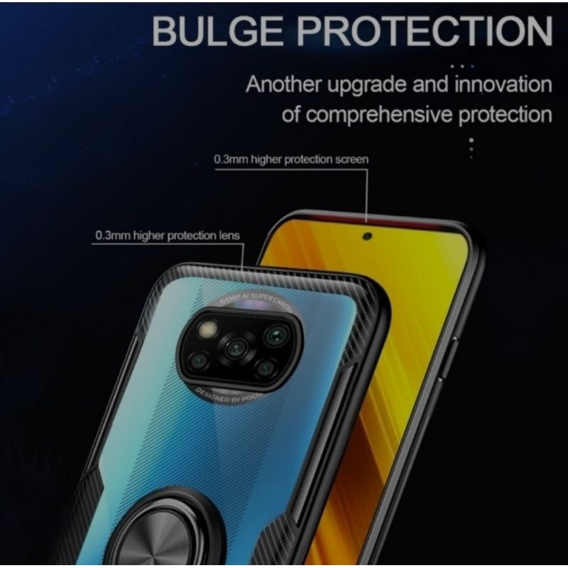 case Xiaomi Mi 10T / Mi 10T Pro Hybrid iring Stand Clear Soft Bumper Casing Sarung HP