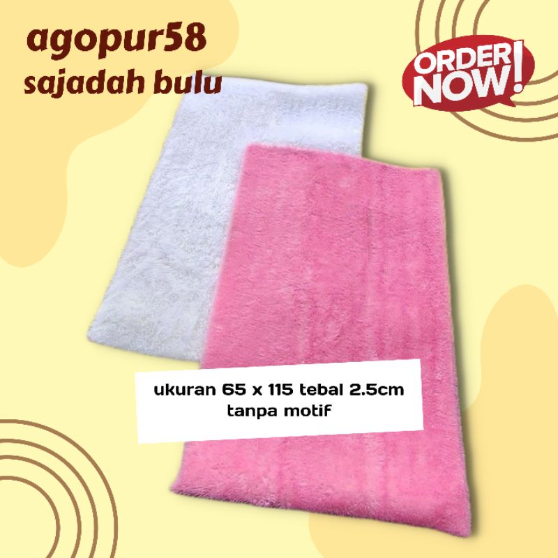 Sejadah Turki  Sajadah Bulu Polos ukuran 65x115 tebal 25cm AP anti slip couple gift untuk seserahan 