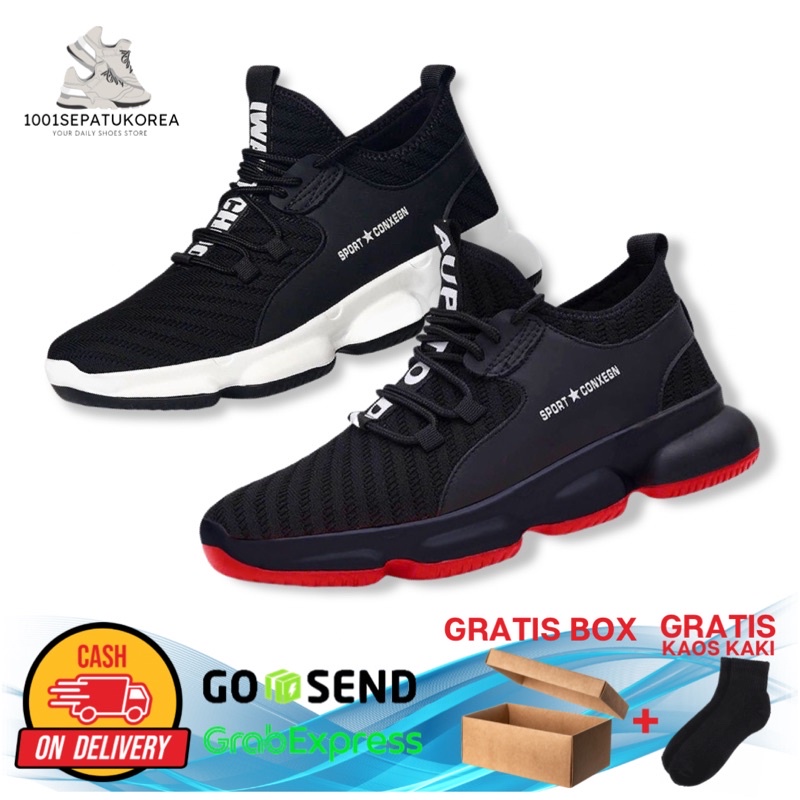 1001 IMPORT SEPATU SNEAKERS PRIA SPORT CONXEGN + BOX DAN KAOS KAKI !!! - 2 WARNA