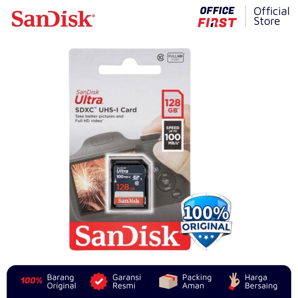 SanDisk Ultra SDXC UHS-I 100 MBps 64 128 GB / Memory Card Kartu SD