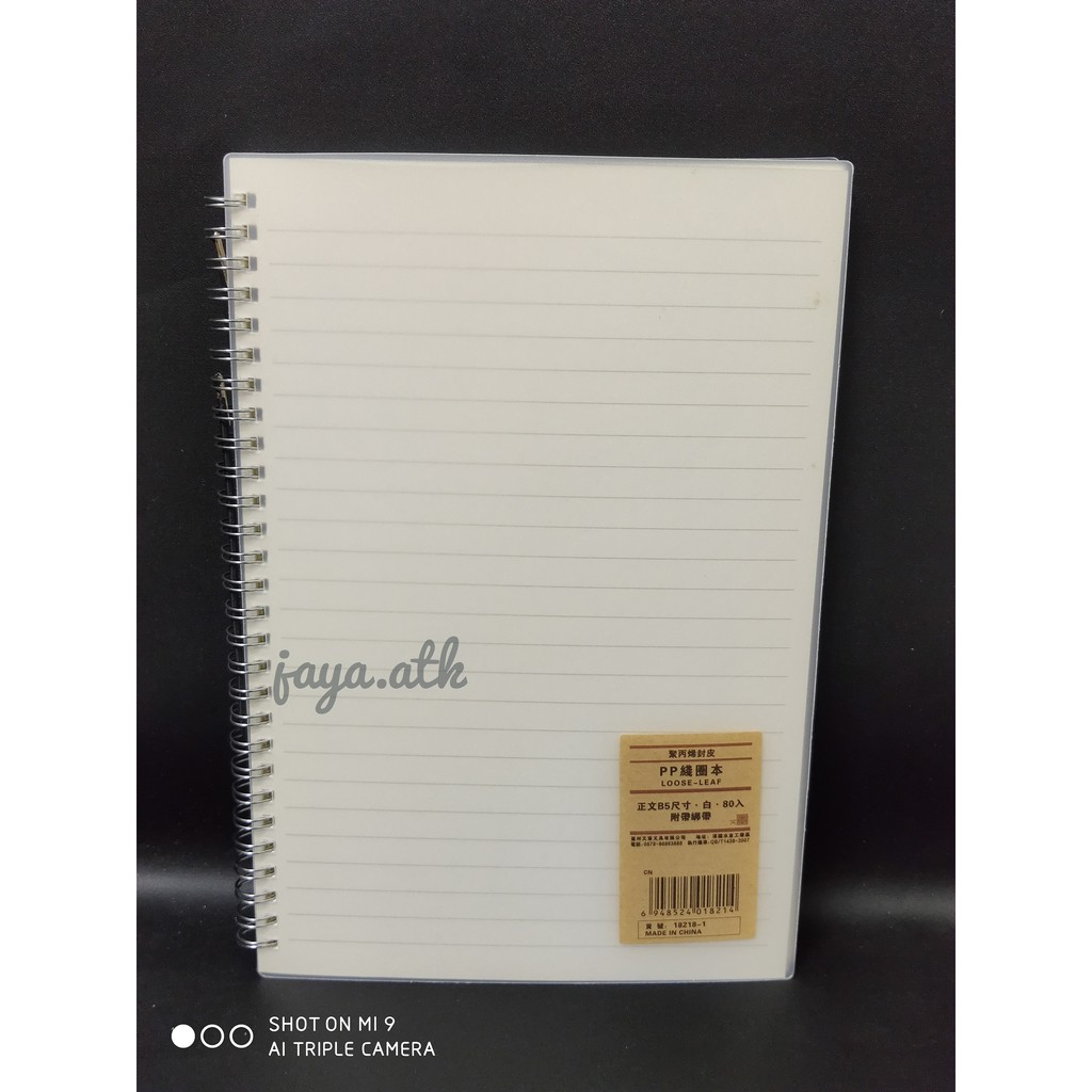 NOTEBOOK BUKU RING SPIRAL B5 GARIS RULED 80 LBR COVER TRANSPARAN BUJO JURNAL