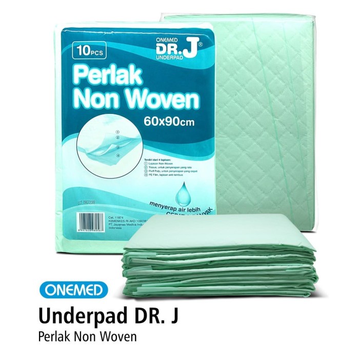 Underpad Dr. J Perlak Alas Popok 60 x 90 cm Onemed Isi 10 Lembar OJ2